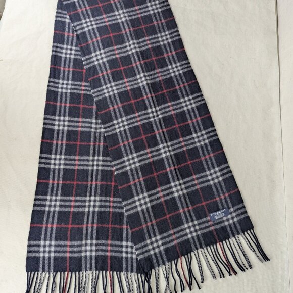 Authentic Pre-Owned Burberry Lambswool Scarf Blue – Unisex Check – Premium Wrap - Picture 2 of 7